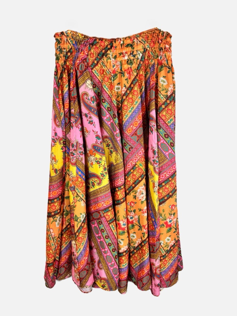 Calypso St. Barth | Floral and Paisley Print Flowy Skirt, L NWT